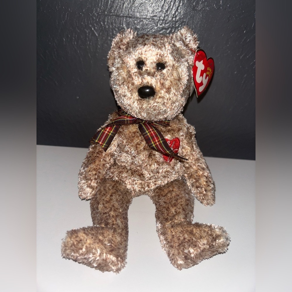 Ty Signature Bear with Plaid Accent